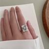 Retro Picasso Human Face Ring For Women 925 Silver Adjustable Open Ring Gothic Jewelry Trendy Unisex Accessories Gift