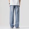 Spring, summer and autumn new large size wide legs loose straight drape Harlan jeans men's trendy men