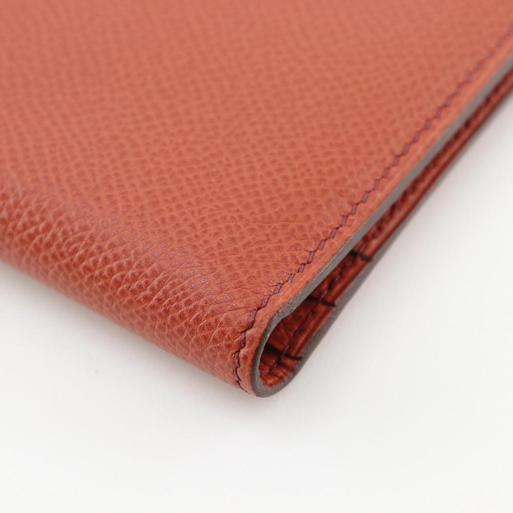 HERMES Bean Purse Orange/SilverHardware Epsom Women Used