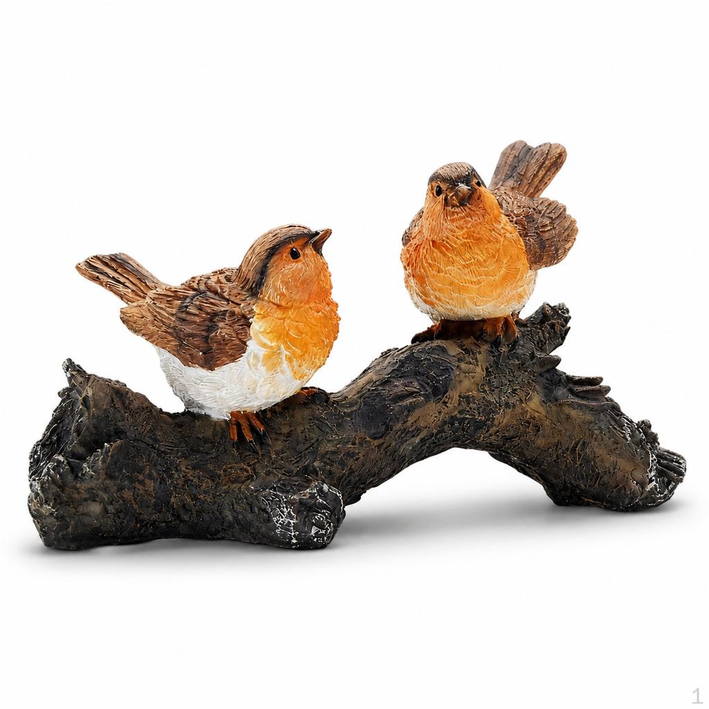 Robin Bird Figurine for Garden & Home Decor, Miniature Landscape Ornament