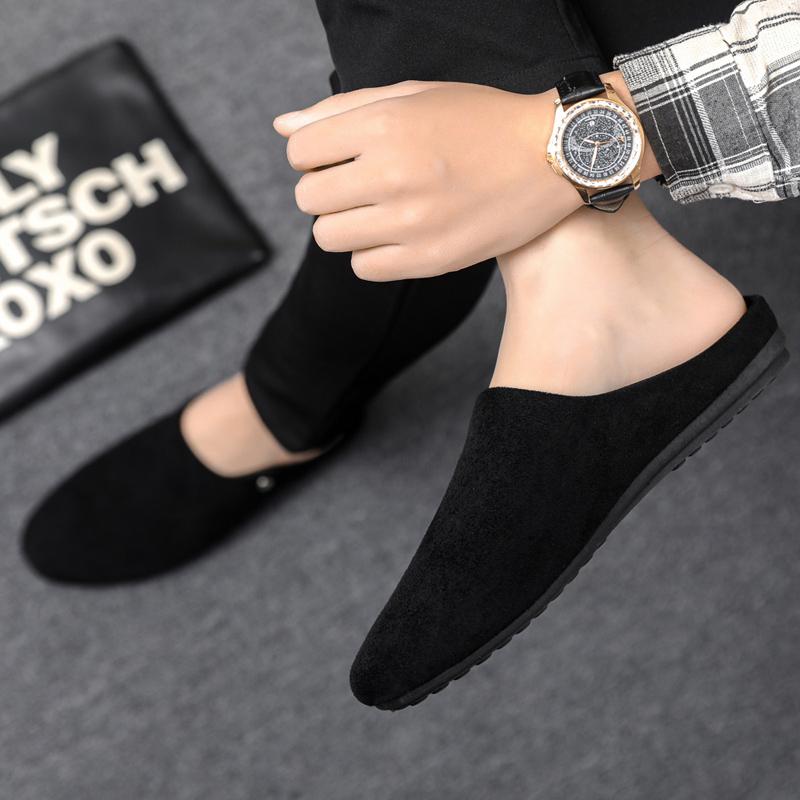 Large Size Half Shoes for Men Mules Loafers Slippers Closed-toe Open Back Casual Shoes Backless Slides Sandal Slip On Flats 2026
