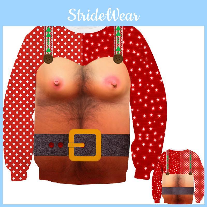 Womens Ugly Mens Christmas Sweater Sweatshirt Xmas Knitted Pullover Tops Hoodie