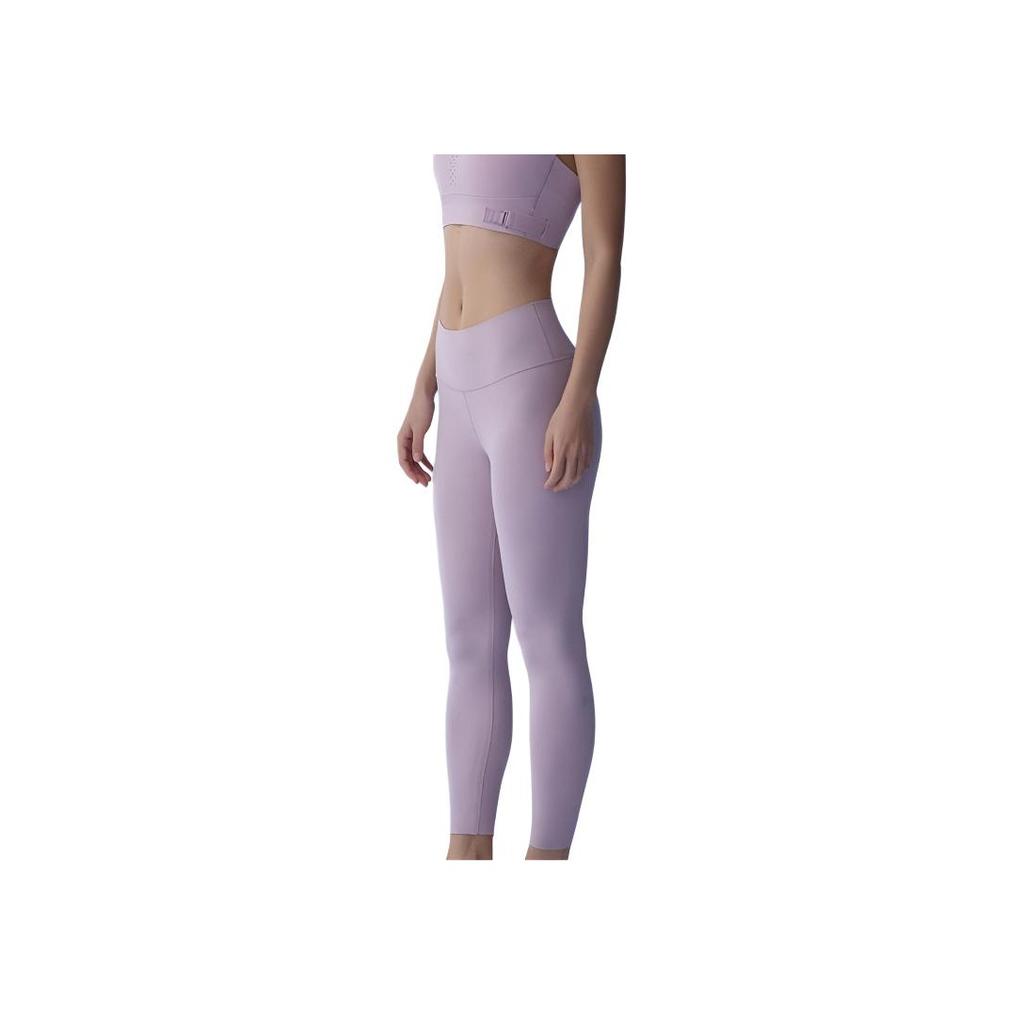 Anta Solid Color High Waist Sports Leggings Women Leggings Pearl-Purple 162357303-4