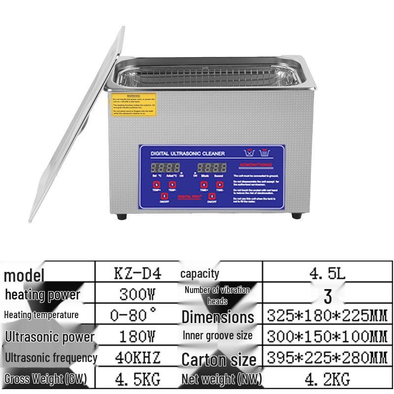 Stainless Steel 304 Ultrasonic Cleaner for Degreasing & Rust Removal in Labs & Dental Use