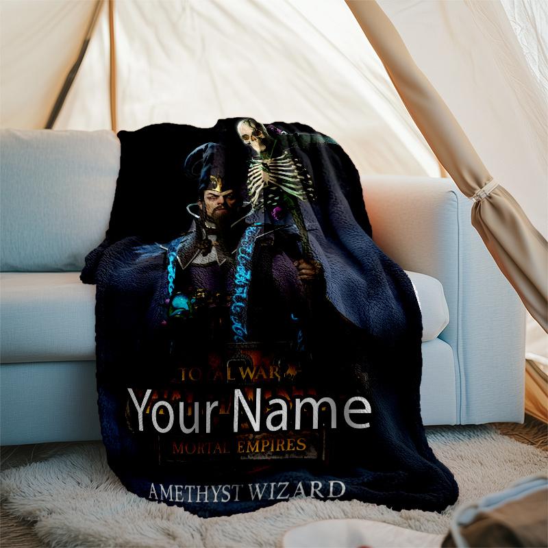 Custom Name Total War Warhammer Theme Printed Blanket - Perfect for Couch, Bed, Travel & Outdoor Use | Machine Washable, Cozy & Durable.