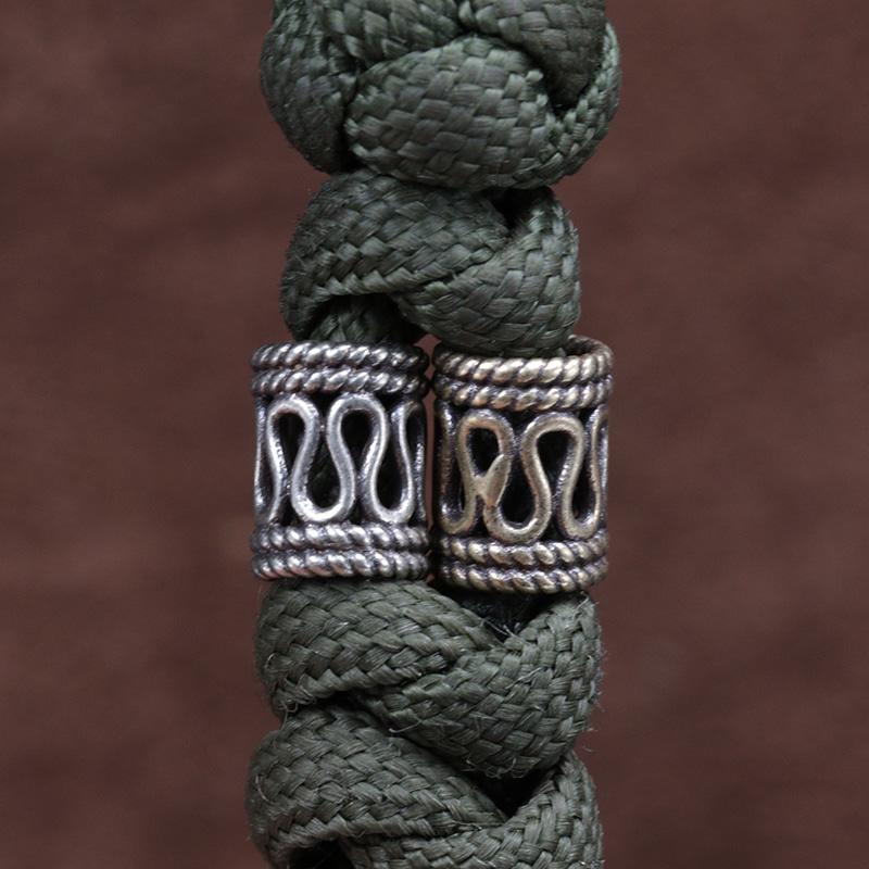 Hollow Out Cylinder Brass Knife Beads DIY EDC Outdoor Paracord Lanyard Pendant Flashlight Charms Umbrella Rope Accessories