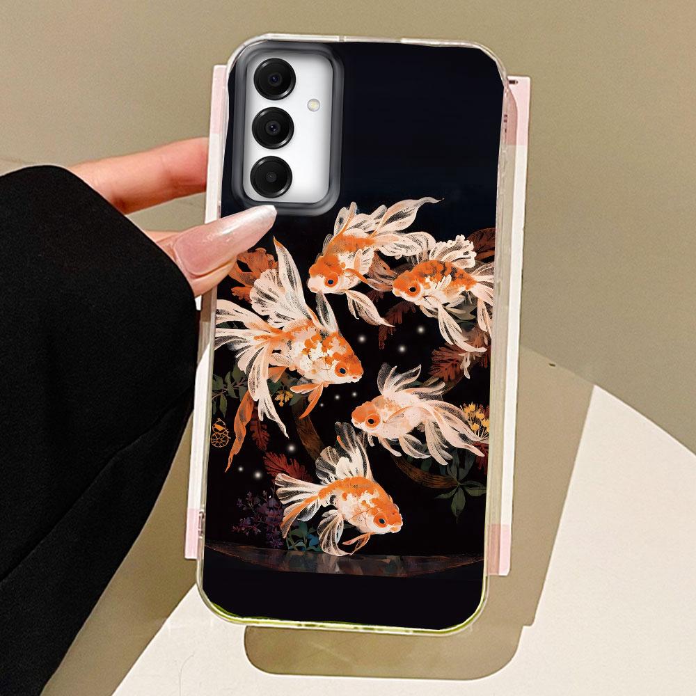 

Чехол для телефона Koi Goldfish Sparkle Black Glossy для Samsung Galaxy A55 A56 A36 A26 A16 A53 A06 A14 A24 A34 A54 A15 A25 A35 Galaxy A12