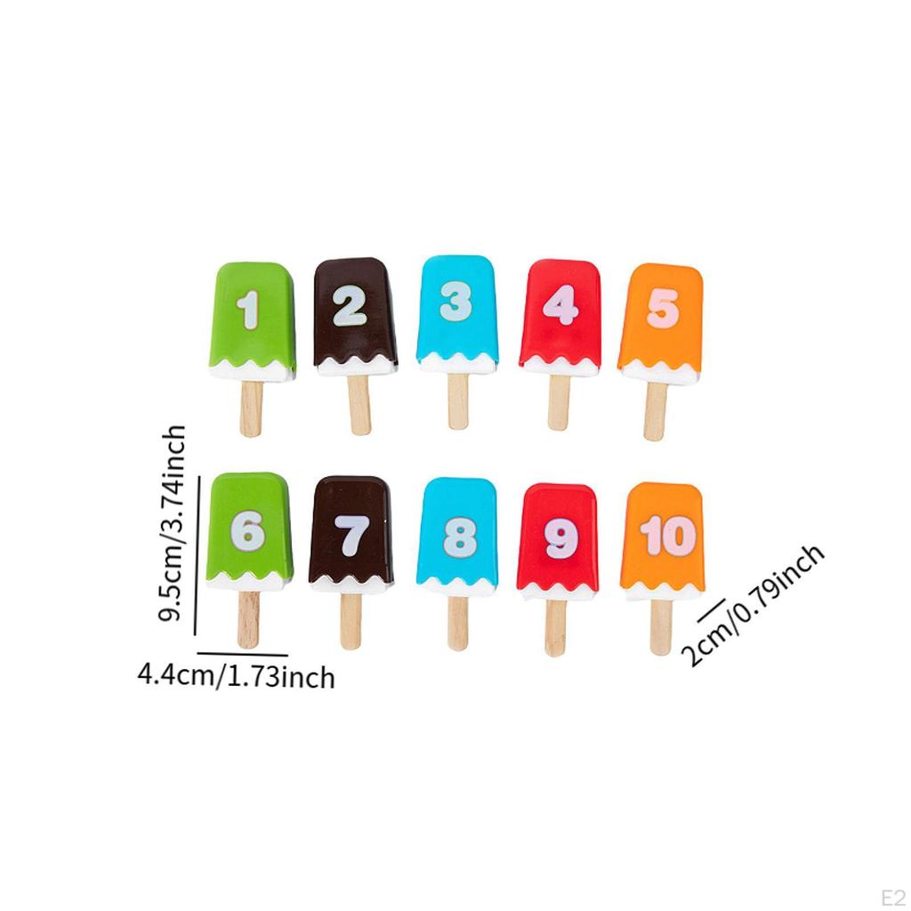 Numbers Ice Pops Toys,Kids Montessori Learning Color Game ,Children's Math Snacks ,Popsicle for