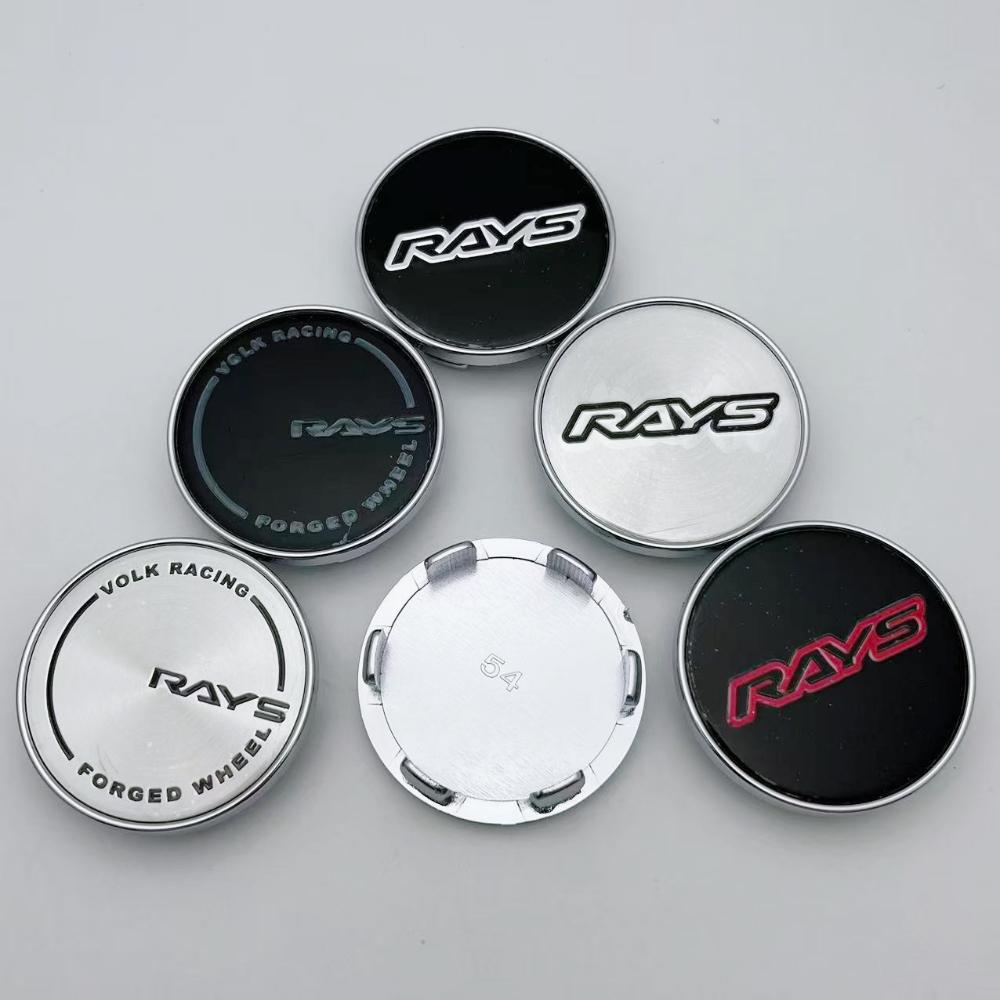 4pcs 54mm Car Wheel Center Caps With RAYS Logo Emblem Wheel Centre Cover Auto Rims Dust Cover Hubcaps Car Styling Accessories