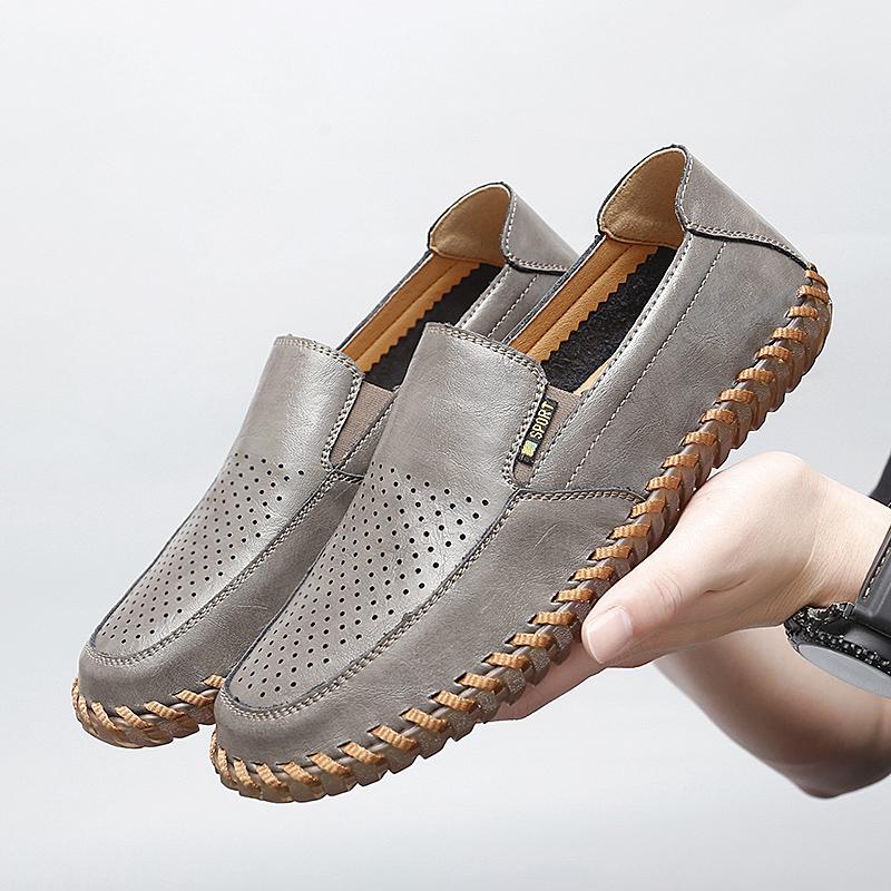 

Новые мужские классические оксфорды на плоской подошве, деловая повседневная кожаная обувь, лоферы, мокасины в итальянском стиле, обувь для вождения 38 серый