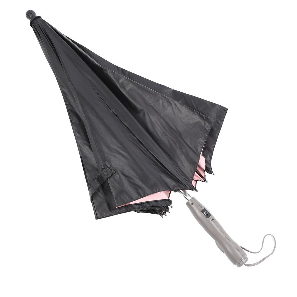 Umbrella with Built In Fan and Mist Spray 190T Fiberglass 8 Ribs Rechargeable Handle Sun Umbrella for Cooling Beach Sports
