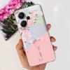 For Xiaomi Redmi Note 13 Pro Plus Case Soft Clear Bumper With Flower Letter Painting Capa For Redmi Note 13 4G 13 Pro 4G 5G Case