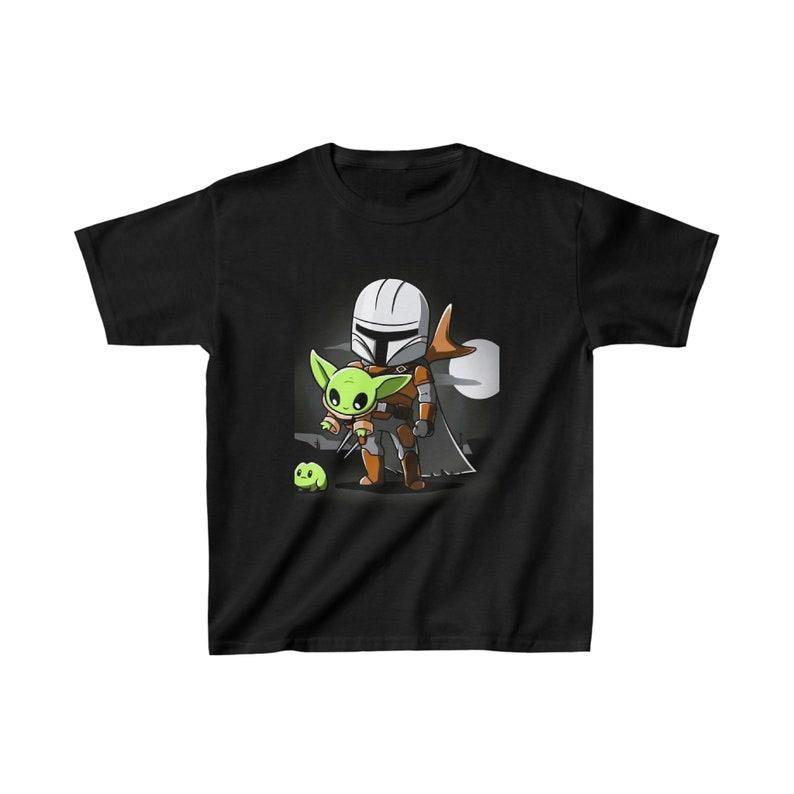 Star Wars Kids Cotton T-Shirts - Mando, Grogu & Frog 150