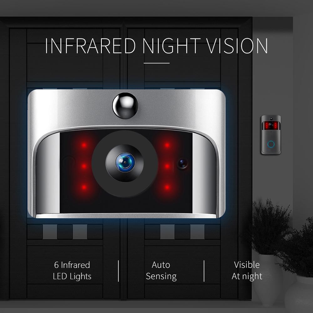 Wireless Video Doorbell 720P Visual Real time Intercom Wi Fi Video Bell PIR Detection Night Vision 2 Way Talk Home