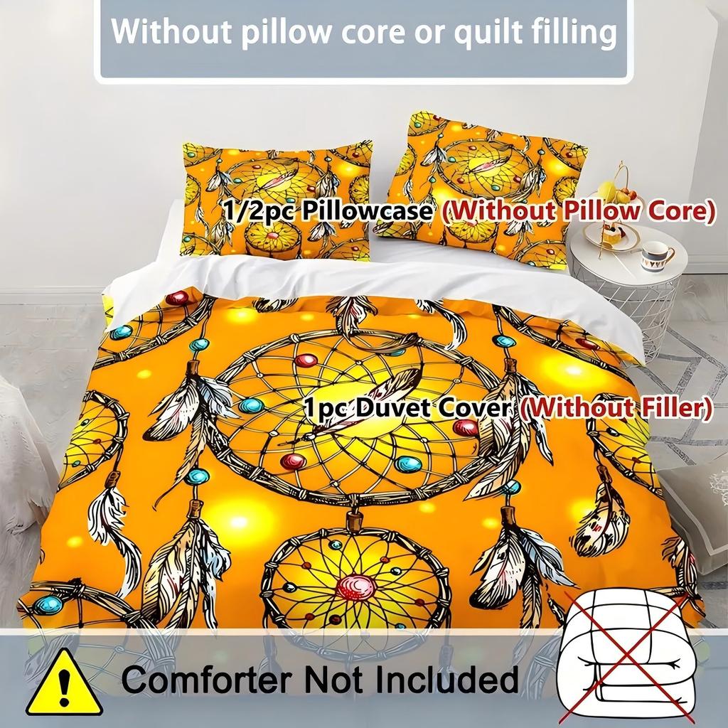 Comforter Bead Dreamcatcher Net 3D Printed Fashion Exotic Style Bedding Set Soft Comfortable Luxury