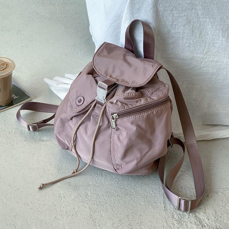 Korean Blogger Niche Functional Style Backpack Casual Neutral Multi-pocket Book Bag Light Buttons Outdoor
