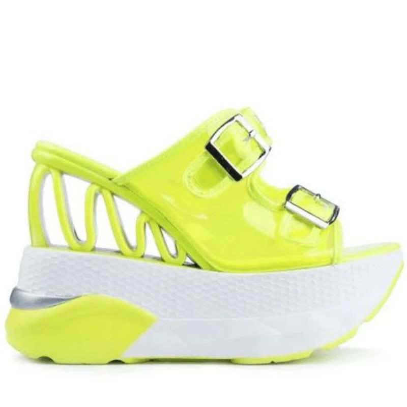 High Heels  Women Transparent Buckle Platform Fashion Ladies  Non-Slip Wedges  Shoes For Women2022