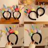 Cute Cartoon Twist Stick Hairband Women's 2023 New Hair Clip Pressed Hair Tie Wash Face Plush Headband High Skull Cap