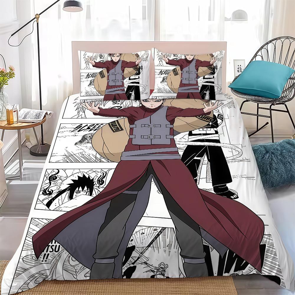 N-NarutoS Japanese Duvet Cover Set Home Style Bedding Soft Laundry Cotton Bed 3 Piece Set Student Dormitory Gift