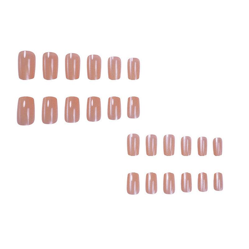 24 Nail Art Nail Pads, Simple Nude Cat Eyes, Small Fresh Fake Nail Patches, Wearing Nail