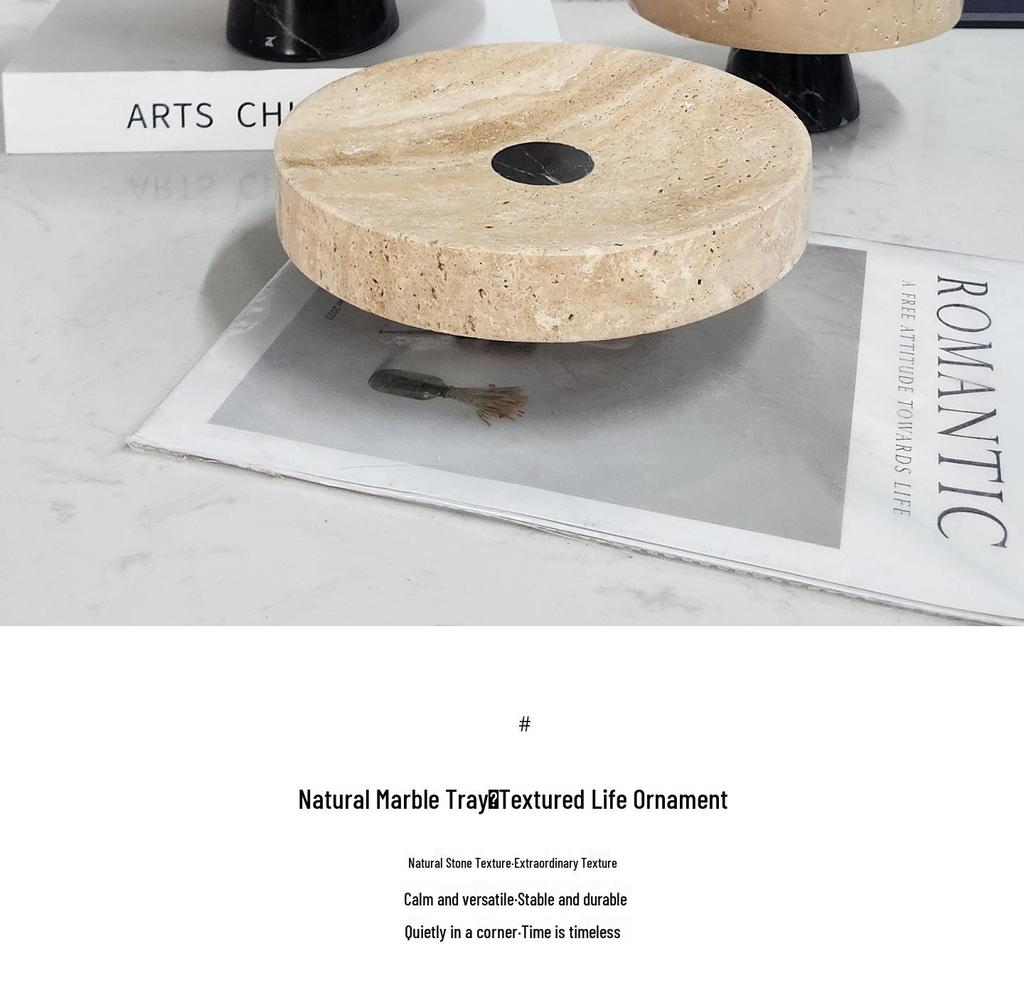 Wabi-Sabi Minimalist Marble Tray: Office, Living Room, Coffee Table, Restaurant Storage, Fruit Plate, Home Decor