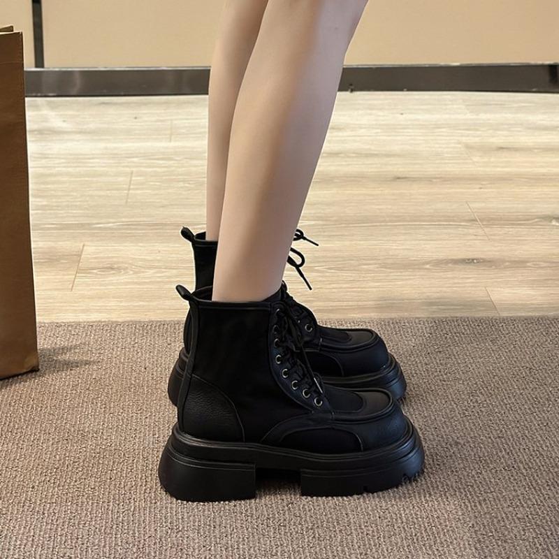 Fashion 2024 Hot Sales Vintage High Top Thick Heel Boots for Women Autumn and Winter New Trend Fashion Mix Mid-heel Ankle Boots