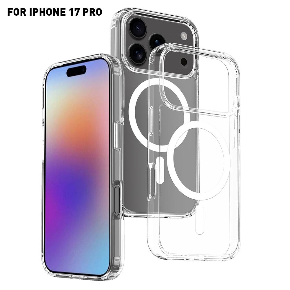 Luxury Clear Shockproof MagSafe Magnetic Case for iPhone 17 Air 17Pro 17 Pro Max Hard Back Cover Support Wireless Charging