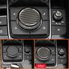 For Mazda 3 Axela  Carbon Fiber 2PCS Car Multimedia Knob Panel Trim Cover Interior Decoration Sticker Auto Accessories