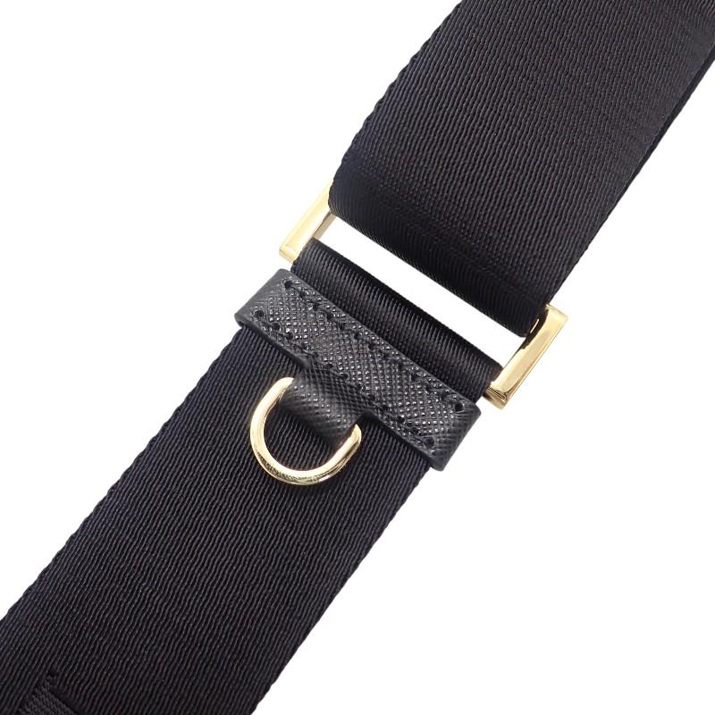 PRADA  2VH069 Shoulder Bag black polyester/Safiano mens