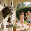 Highland Bull Welcome Bell Resin Cow Shape Mounted Decorative