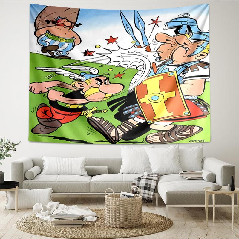 Asterix Freunde Schnelltrocknendes Wandtuch für Schlafzimmer, Wohnzimmer, Spielzimmer, Dekorations-Kunstzimmer Wandteppich Feiertags- und Geburtstagsgeschenke