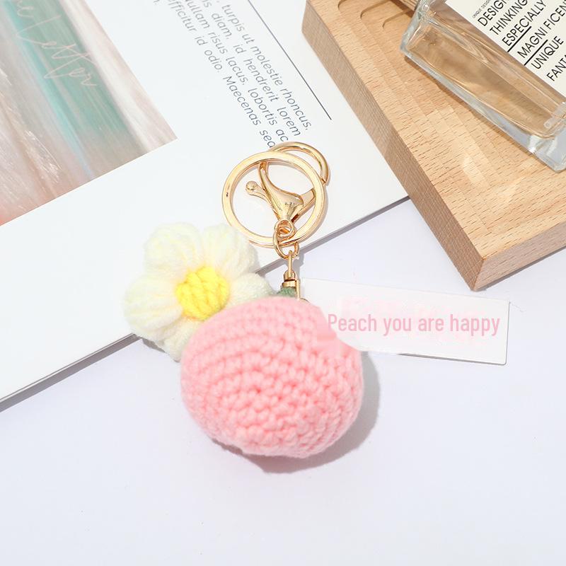 Peach Pendant Keychain - Cute Gift for Couples and Students
