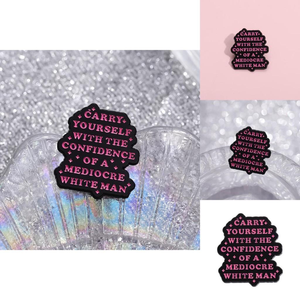 Trendy Cartoon Inspirational Letter Alloy Brooch Pin For Confident Expression In Stylish Design