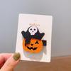 Handmade Halloween Hair Clips for Kids: Pumpkin, Ghost, Black Bat Bow, Party Accessories