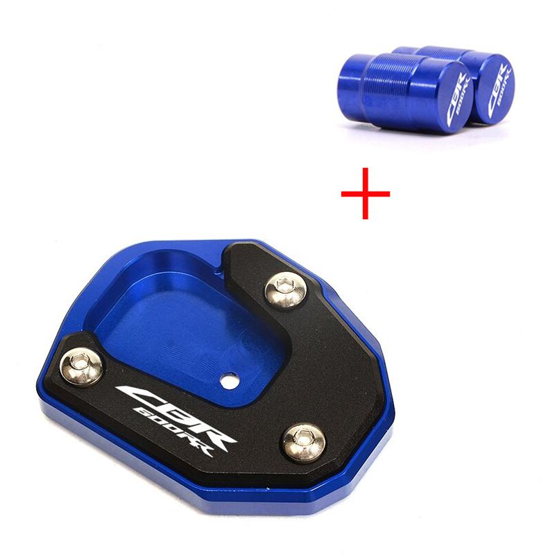 For HONDA CBR600RR CBR 600RR 2007-2022 2021 2020 Motorcycle Valve Cap & Kickstand Foot Side Stand Extension Pad Support Plate