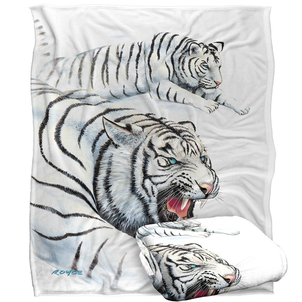 Royce McClure Silky White Tiger Supersoft Blanket