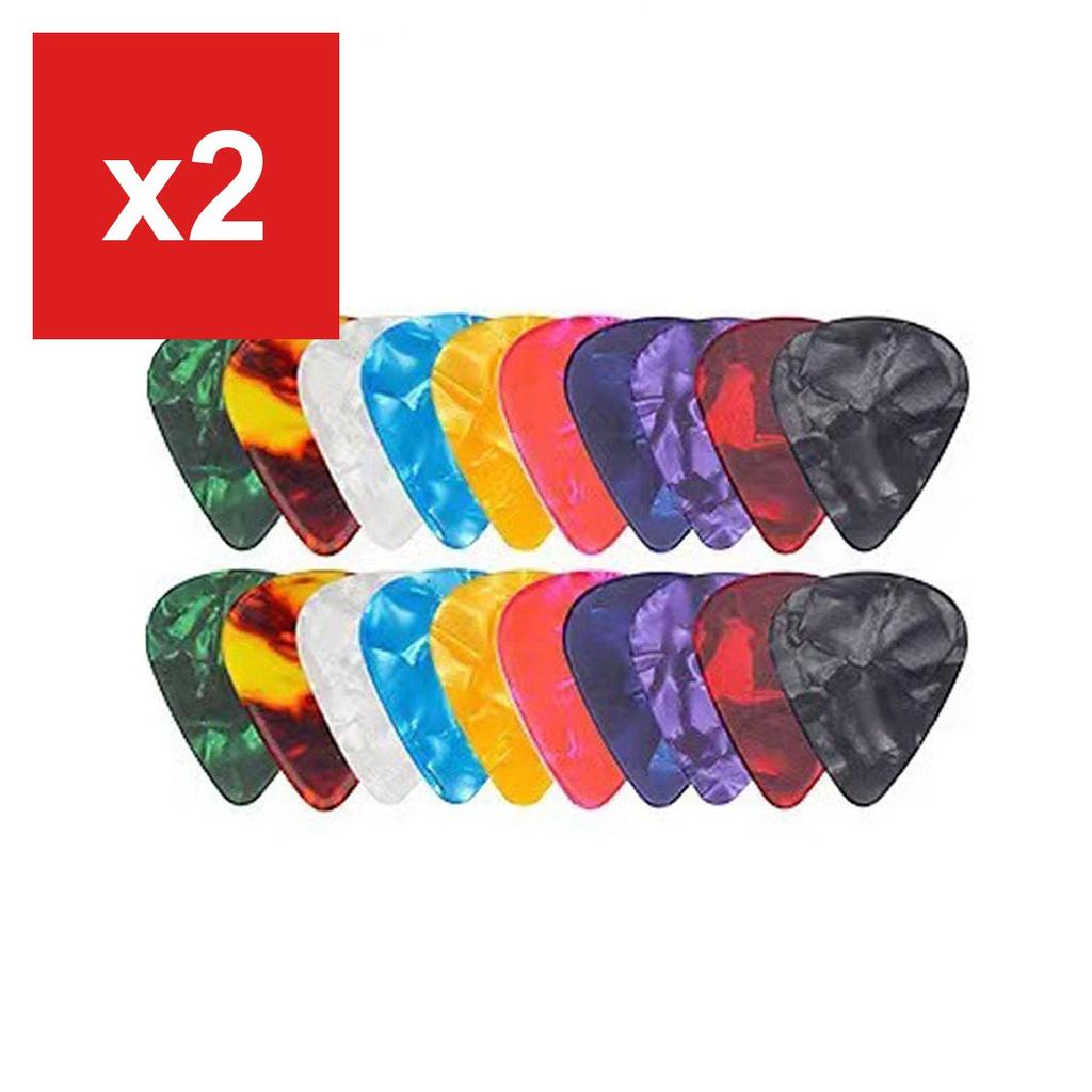 FamGift Anti-Slip Teardrop Guitar Picks, 0.81mm, Colorful, 20-Pack