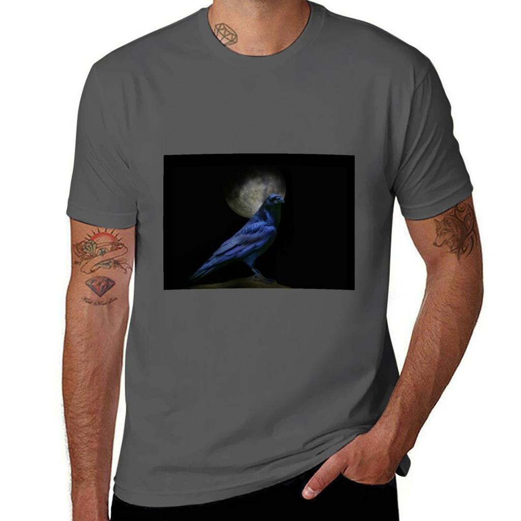 Witchy Magic Raven T-Shirt Anime Tshirt T Shirts for Man Pack Cotton T-Shirt