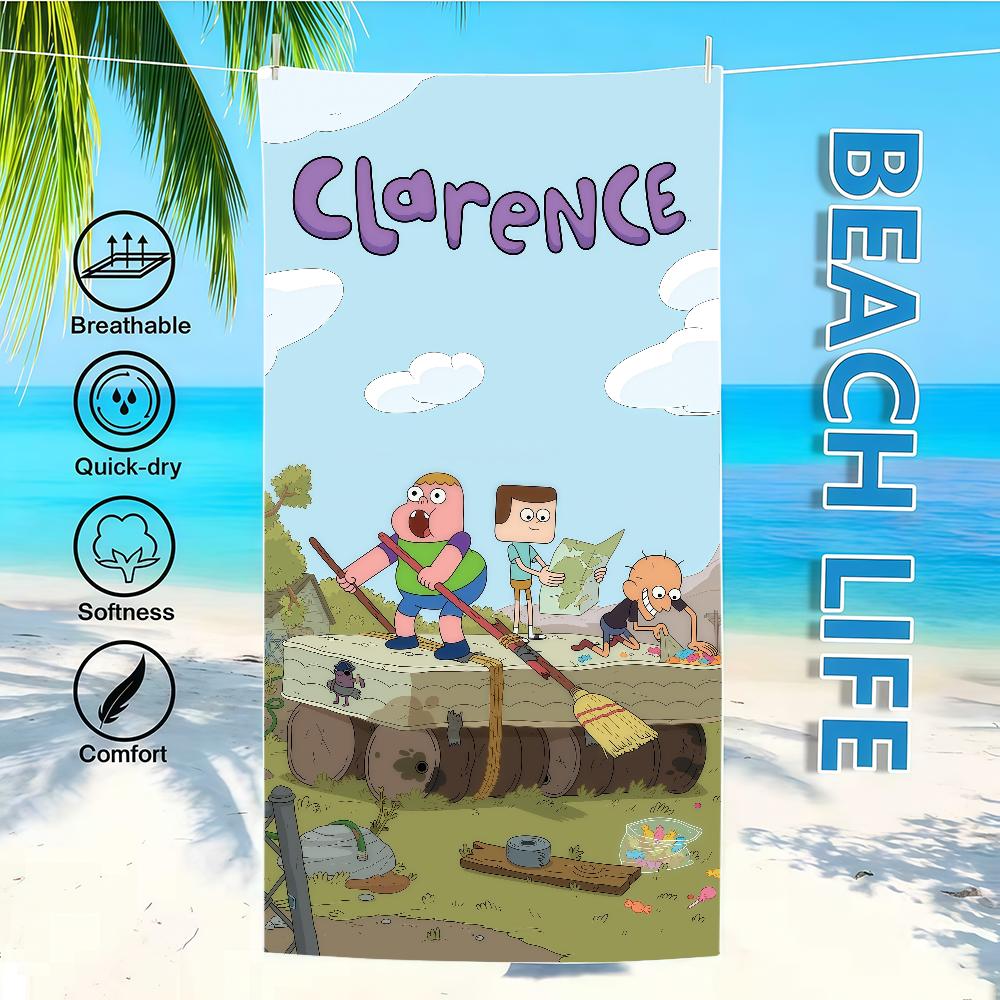 Serviette Drôle Textile Peignoir Plage Séchage Rapide Léger Portable C-ClarenceS-ES Camping Piscine Dessin Animé CTHN Voyage