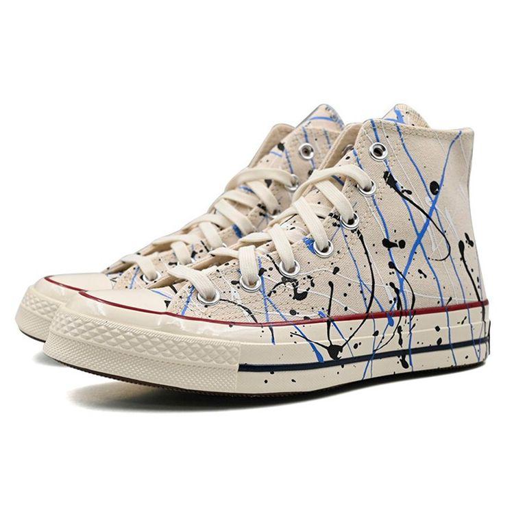 Converse Chuck 70 High Paint Splatter - Egret Unisex Sneakers Cream Digital-Blue 170802C