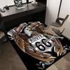 1pc Route 66 Highway Home Office, Durable Polyester Floor Mat with Easy, Office Decor, Urban Style, Nonslip Backing