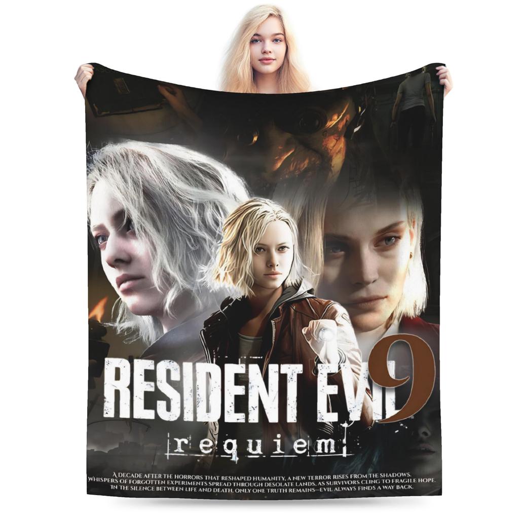 Residents Evils 9 Requiem Game Leon Accessories Blanket Cozy Soft Throw Blankets for Living Room Multiple Sizes Bedding Throws