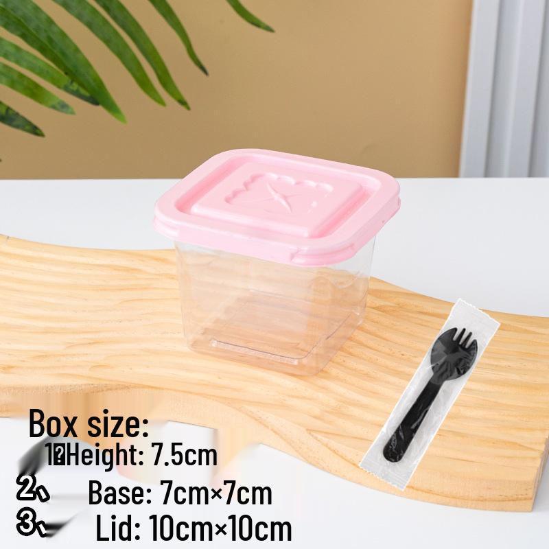 Square Mousse Soy Milk Cake Box: Wooden Cup Packaging for Tiramisu and Dessert Baking
