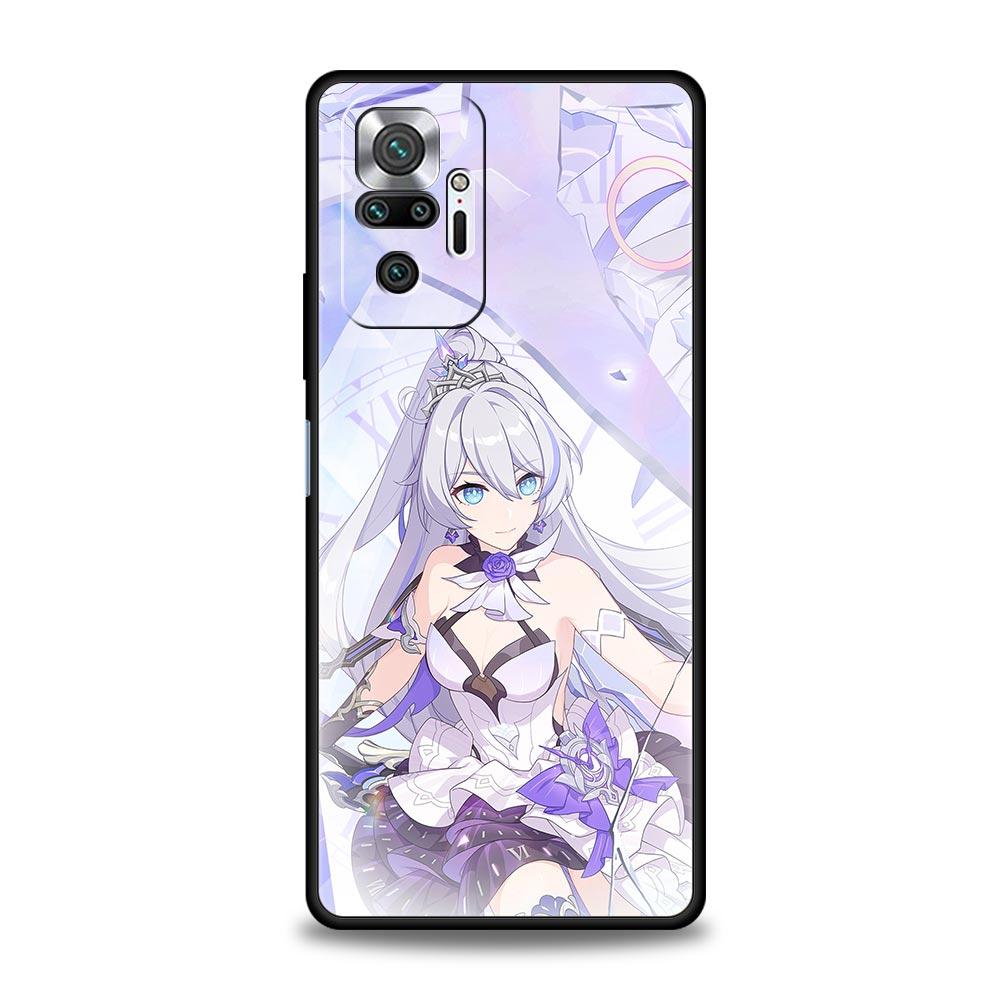 Silikonový kryt Honkai Impact 3. série pro Xiaomi Redmi Note 12 5G 11 10 Pro Plus 9S 9 8 7 9T 8T 10C 9C 9A K50 pro herní použití