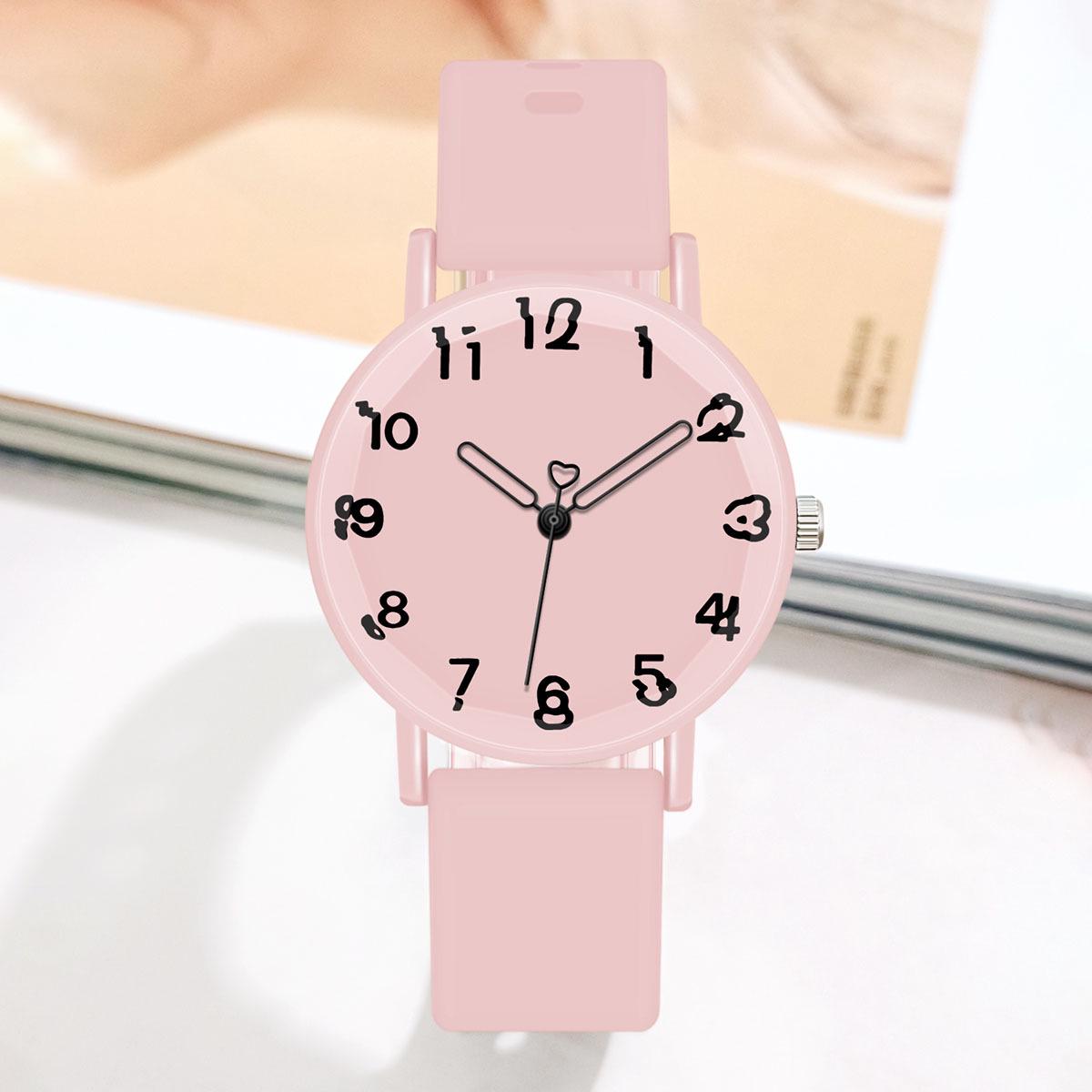 

Новые Модные Женские Спортивные Кварцевые Наручные Часы с Силиконовым Ремешком розовый