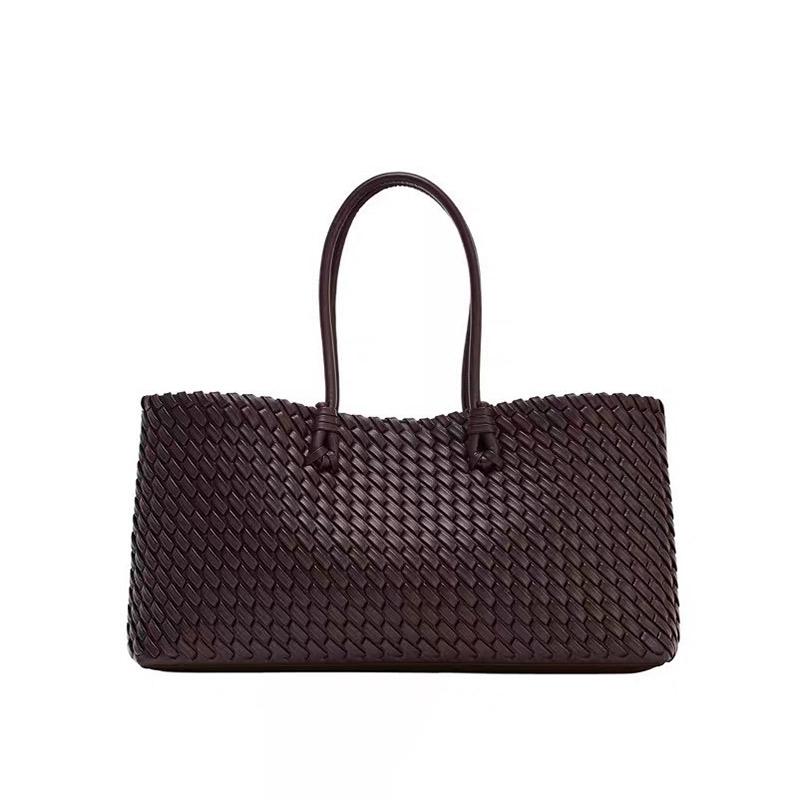 

Luxury Shoulder Bag Brand Exquisite Woven Shopping Bag Stylish Simple Large Capacity Top Handle Handbag Women Commuter Tote Bag