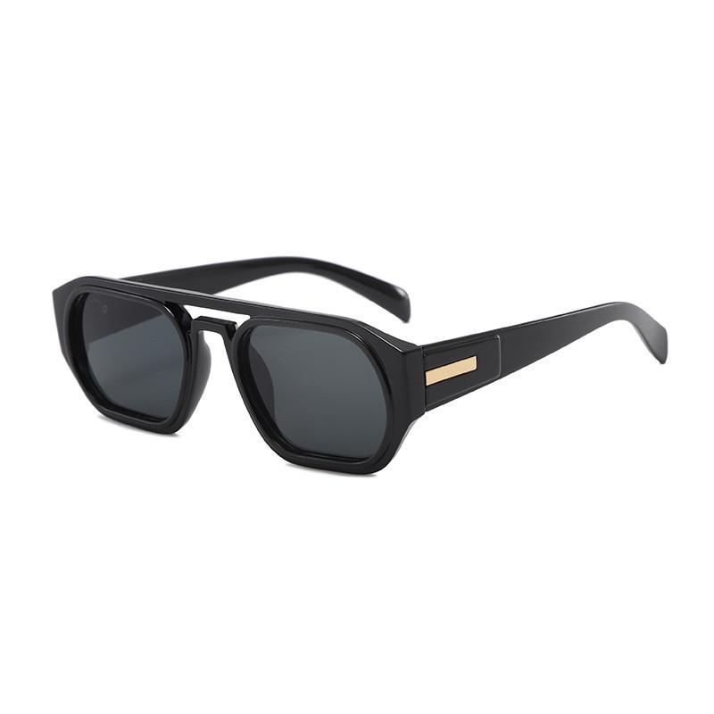 

Flight Attendant Style Square Sunglasses With Uv400 Protection For Outdoor Activities And Fashion Wear BlackFrameGrayLens