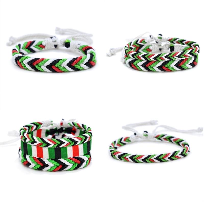 Unique Arab Inspired Cotton Wristband Adjustable Handchain Handmade Multicolor Wristchain Ornament for Trendy Outfits