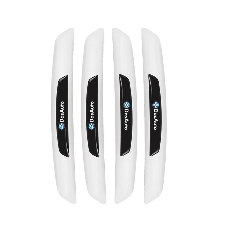 Valve Stems Caps Car Sticker For VW Volkswagen Jetta MK5 Golf 4Pcs Car Door Rearview Mirror Anti-Collision Strip Stickers Access zd7