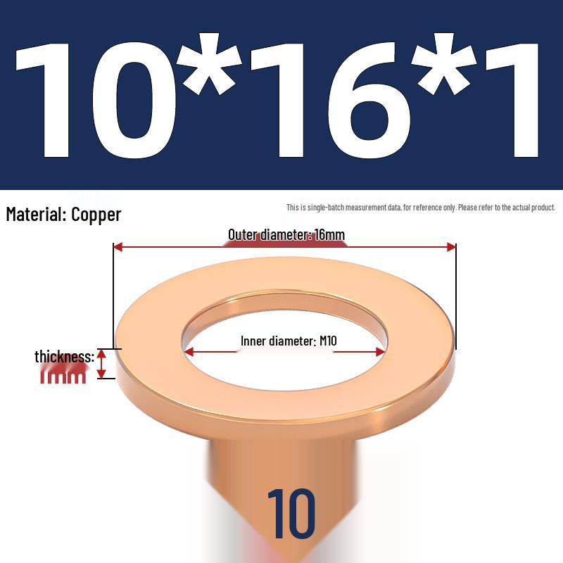 National Standard Red Copper Gasket Seal Ring and Flat Washer M3-M60mm for Marine Instruments